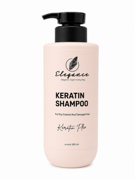 שמפו קרטין לשיער צבוע יבש ופגום 500 מ"ל - Elegance Keratin Shampoo