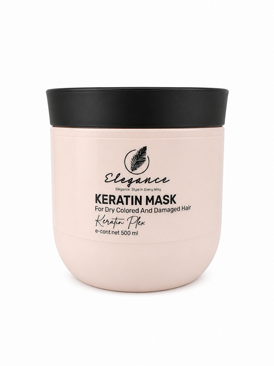 מסכת קרטין לשיער יבש צבוע ופגום 500 מ"ל -Elegance Keratin Mask